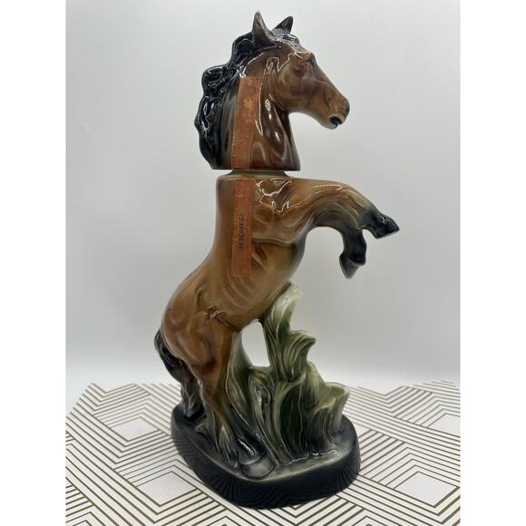 Vintage Jim Beam Whiskey Decanter Horse Bottle 120 Month Old 14” Sculpture - Picture 3 of 7